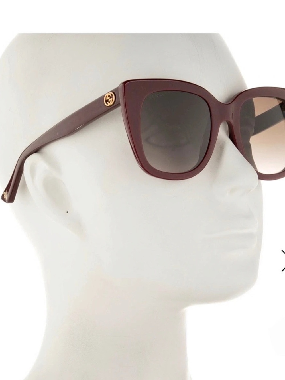 Authentic Gucci Oversize Sunglasses Burgundy Like New